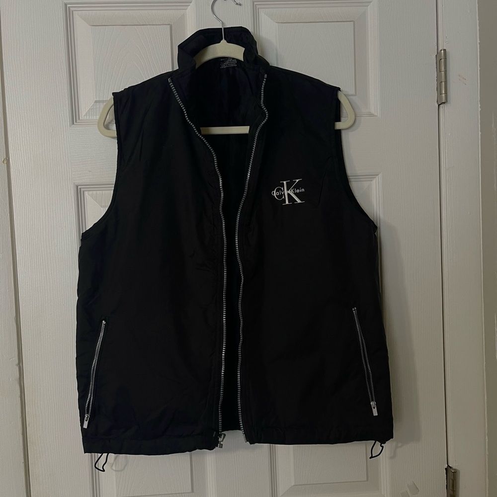 Calvin Klein Black Zip-Up Vest Size S/M vest